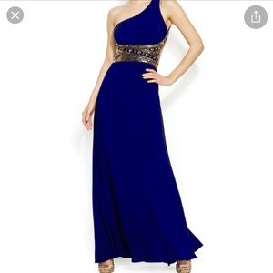 Beautiful deep purple one shoulder prom dress